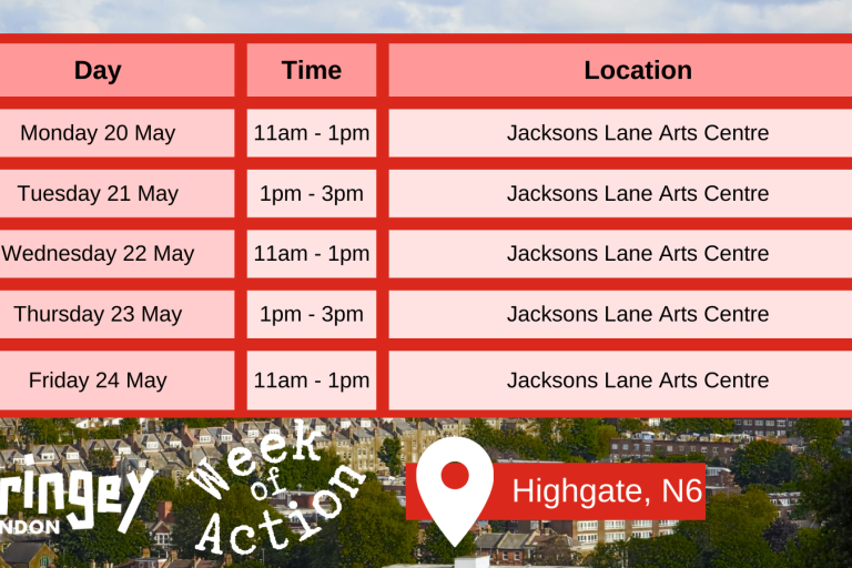 Week of Action Timetable - Highgate