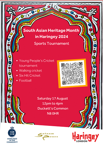 South Asian History Month sports tournament flyer
