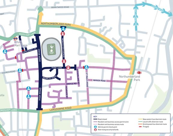 Tottenham Hotspur phase 4 road closure map