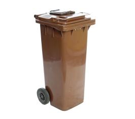 Brown wheelie bin with brown lid