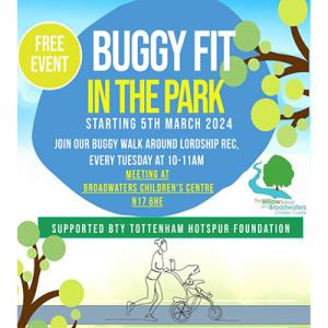 Buggy Fit in the park event flyer