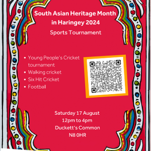 South Asian History Month sports tournament flyer